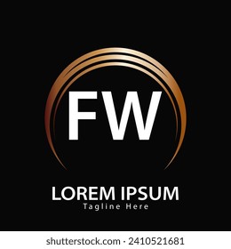 letter FW logo. FW logo design vector illustration for creative company, business, industry