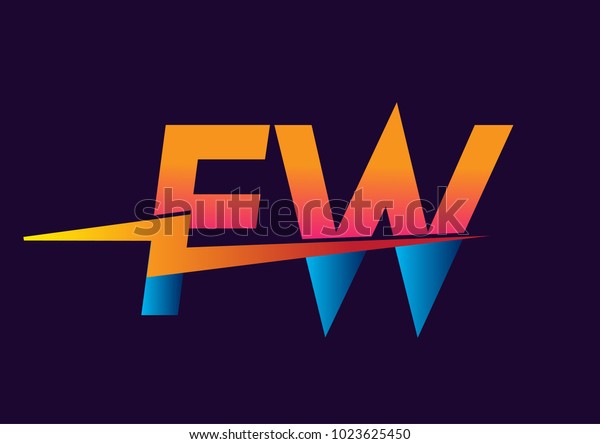 Letter Fw Logo Lightning Icon Letter Stock Vector (Royalty Free ...