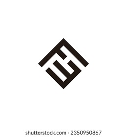 Letra Fw cuadrado, símbolo geométrico elegante vector logotipo simple