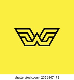 Letter FW or WF logo