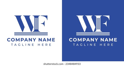 Letter FW and WF Pillar logo, suitable for business with WF or FW related to Pillar.