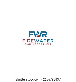 Letter FWR fire and water logo sign design
