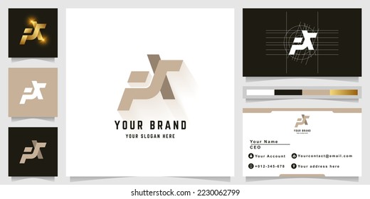 Logotipo de letra FX o monograma PX con diseño de tarjeta de visita