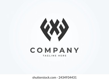 Letter FXF Logo. monogram logo design combination of letters F and X. Flat Vector Logo Design Template element. vector illustration