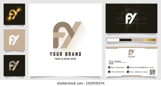 Letter FY or AY monogram logo with business card design