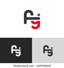 Letter fy fiy linked lowercase logo design template elements. Red letter Isolated on black white grey background. Suitable for business, consulting group company.