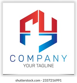 letter FY initial hexagon logo icon premium elegant template vector eps 10