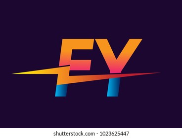 Letter FY logo with Lightning icon, letter combination Power Energy Logo design for Creative Power ideas, web, business and company.