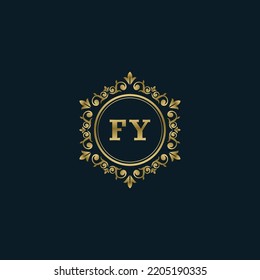 Letter FY logo with Luxury Gold template. Elegance logo vector template.