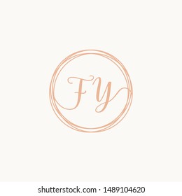 Letter FY logo template, Creative fashion logo design, couple letter , beauty icon, wedding concept -vector
