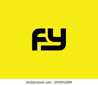 letter fy and yf logo design vector template
