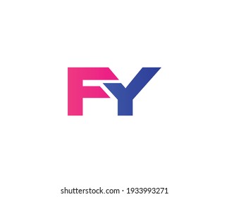 letter fy and yf logo design vector template