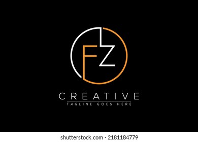 Buchstaben fz elegant und luxuriös Initial mit Circle Frame minimale monogramm Logo-Design Vektorvorlage