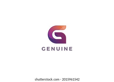 Letter G 3d creative modern purple color aesthetic gorgeous logo