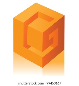 Letter G 3d Cube icon symbol EPS 8 vector, grouped for easy editing. No opens tapes or paths,