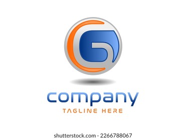 Letter G 3d in a globe logo concept.