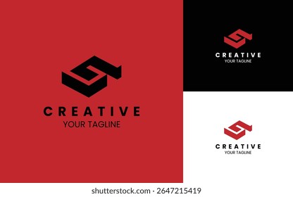 Letter G 3D logo template