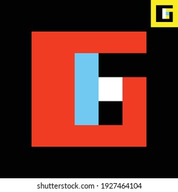 Letter G 3D look logo design in Bauhaus style. Vector logo in Eps 8.