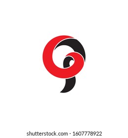 letter g 3d ribbon motion design symbol logo vector