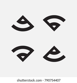 letter g 6 a e logo vector, logo set