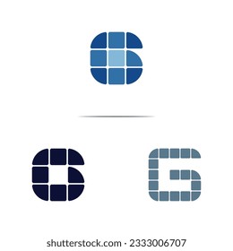 Letter G or 6 Solar panel logo design