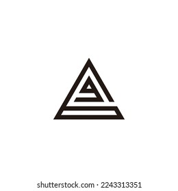 Letter g in 6, triangle geometric symbol simple logo vector