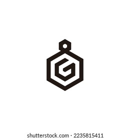 Letter G in 8, hexagon geometric symbol simple logo vector