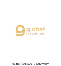 Letter g or 9 logo combination with chat icon, talk vector symbol