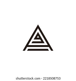 Letter g in A, triangle geometric symbol simple logo vector