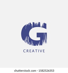 Letter G  Abstract Brush Stroke  Logo design. Classy monogram Paint Logo Letter Icon with Elegant  brush shape Vector Design concept.