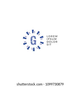 Letter G Abstract Circle Design Template.