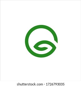 the letter G abstract with a combination of leaf shapes.