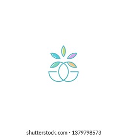 letter G abstract leaf logo 