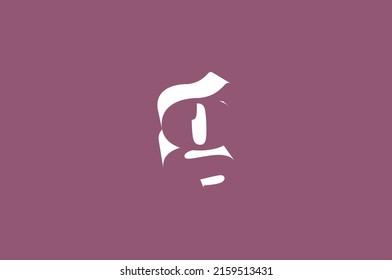 Letter g abstract negative space logo design