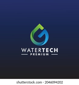 Letter G abstract water drop logo design template vector