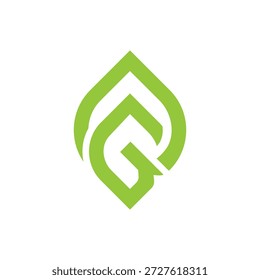 Letter G AG leaf-shaped logo design	