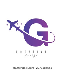 Letter G With Air Travel Logo Design Template