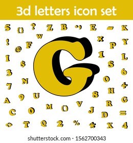 Letter g, alphabet, 3d icon. 3D words, letters icons universal set for web and mobile