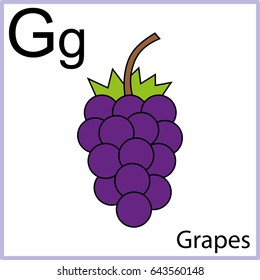 Letter G, alphabet for kids. Worksheet for children - vector