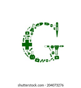 Letter G, alphabet of medicine pills