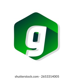 Letter g alphabet in polygon design vector
