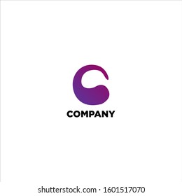 Letter G Alphabetic Logo Design Template, Line Logo Concept, Purple and White