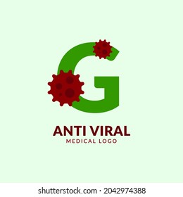 letter G antiviral medical and healthcare vector logo design