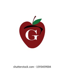 letter g and appel logo design icon