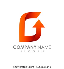 Letter G With Arrow Initial Name Business Logo Template