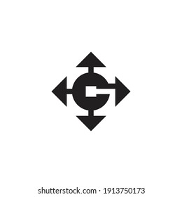 letter g arrow logo design