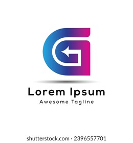 letra g con logotipo de flecha