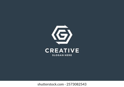 letter G and arrow logo design premium vector.