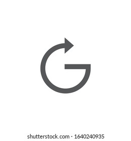 Letter G arrow logo icon design template element. Stock Vector illustration isolated on white background.