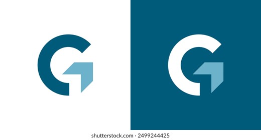 Letter G arrow logo modern symbol abstract circle logotype template